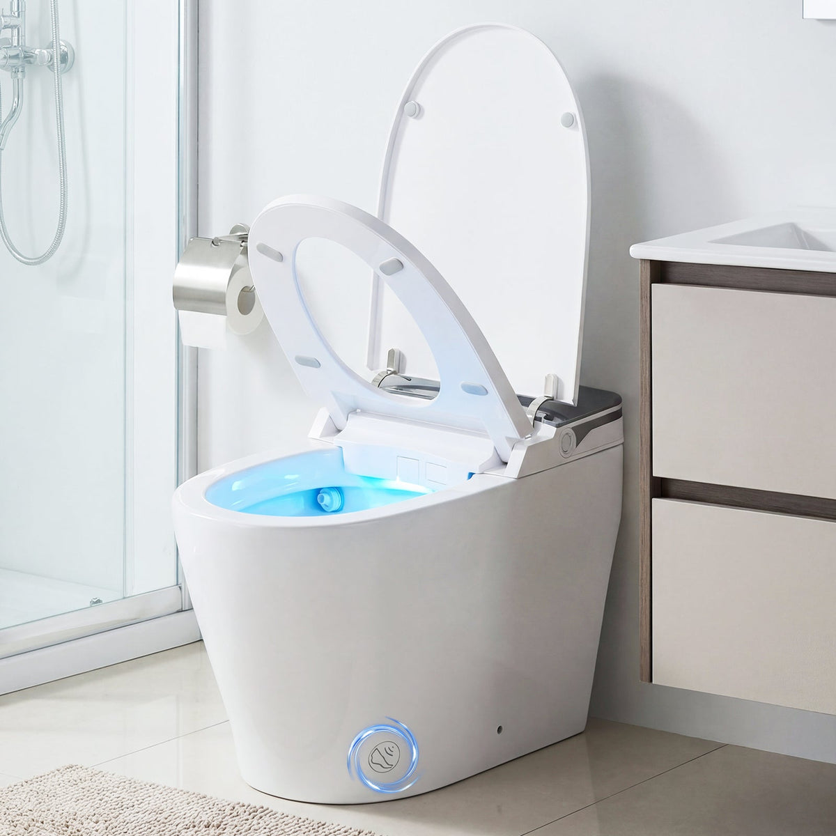 Smart Toilet with Built-in Bidet ADA Height with Auto Flush and Heated Seat and Remote