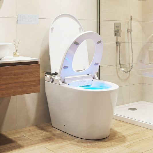 Smart Toilet with Built-in Bidet ADA Height with Auto Flush and Heated Seat and Remote