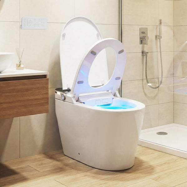 Smart Toilet with Built-in Bidet ADA Height with Auto Flush and Heated Seat and Remote